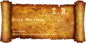 Kula Mariann névjegykártya