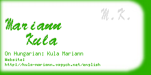 mariann kula business card